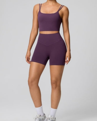 FlowDrape™ Double Straps Twisted Backless Yoga Tank Top