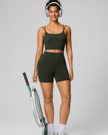 FlowDrape™ Double Straps Twisted Backless Yoga Tank Top